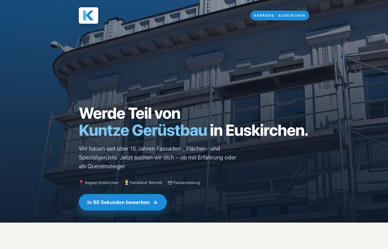 Vorschau Recruiting-Funnel Kuntze Gerüstbau